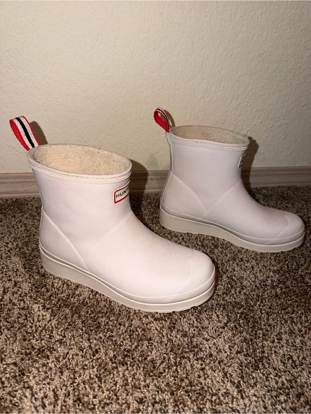 Hunter White Waterproof Rain Boots